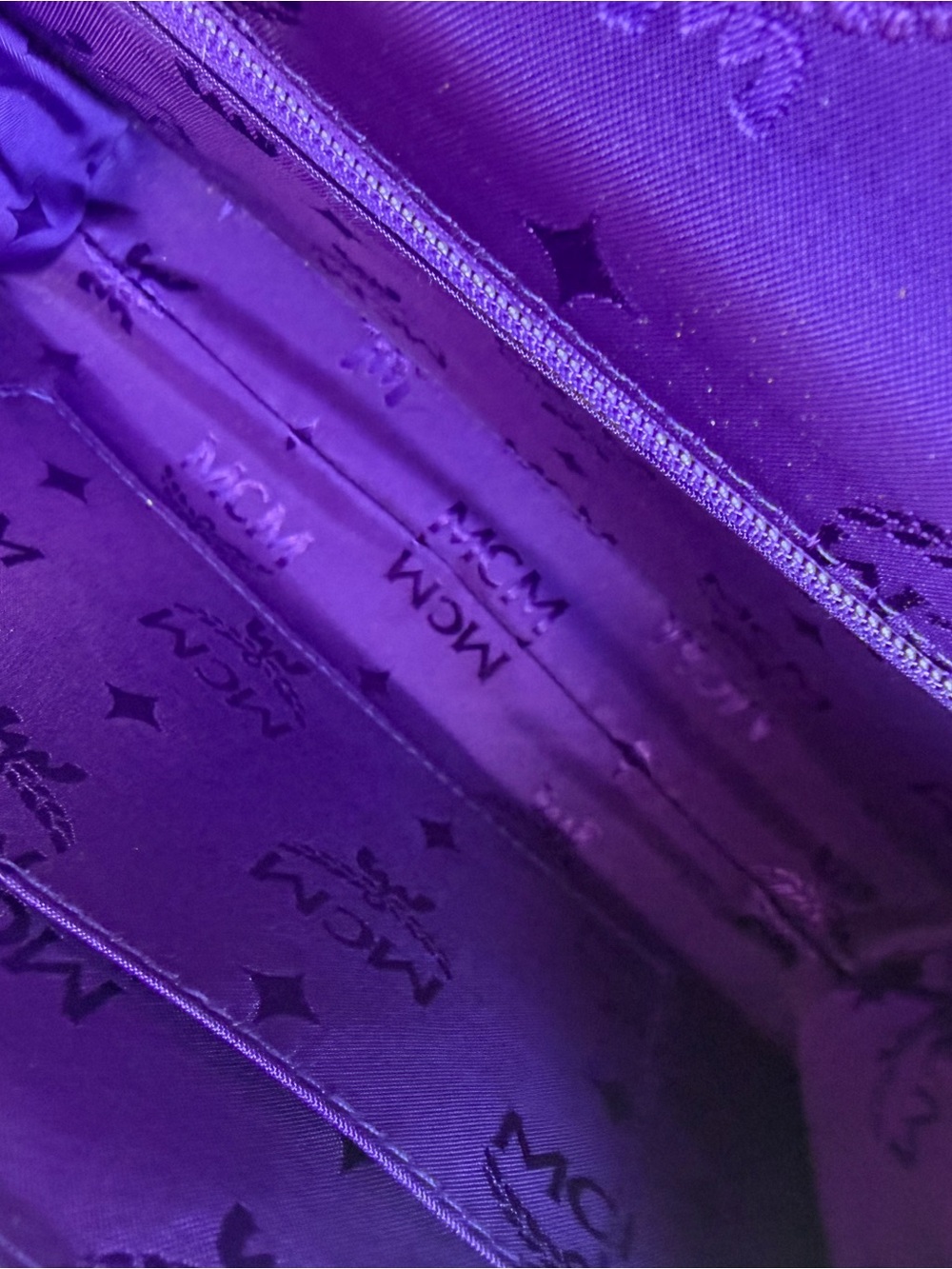 Vintage MCM Purple Tonal Monogram Chain Bag & Matching Wallet and Mirror Set - Picture 11 of 17
